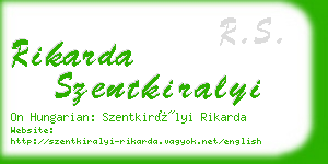 rikarda szentkiralyi business card
